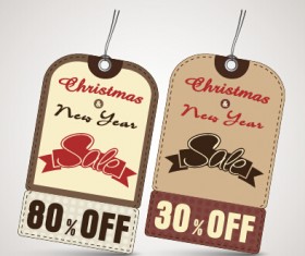 2015 Christmas cardboard discount tags vector 04