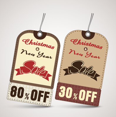 2015 Christmas cardboard discount tags vector 04