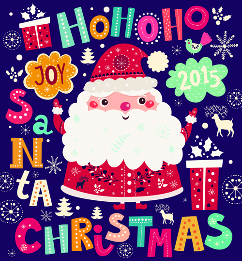 2015 Christmas cartoon decorative illustration vector 01