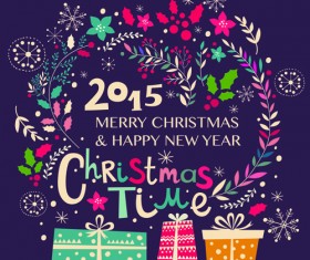 2015 Christmas cartoon decorative illustration vector 03