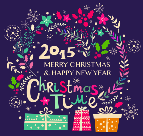 2015 Christmas cartoon decorative illustration vector 03
