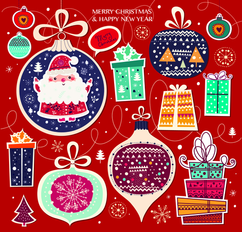2015 Christmas cartoon decorative illustration vector 04