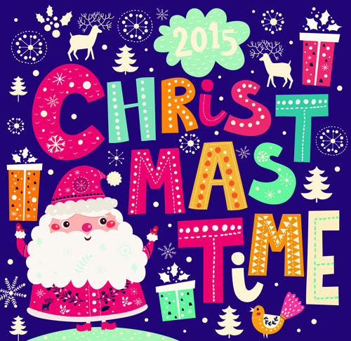 2015 Christmas cartoon decorative illustration vector 05