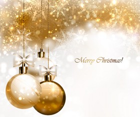 2015 Christmas golden baubles and background material