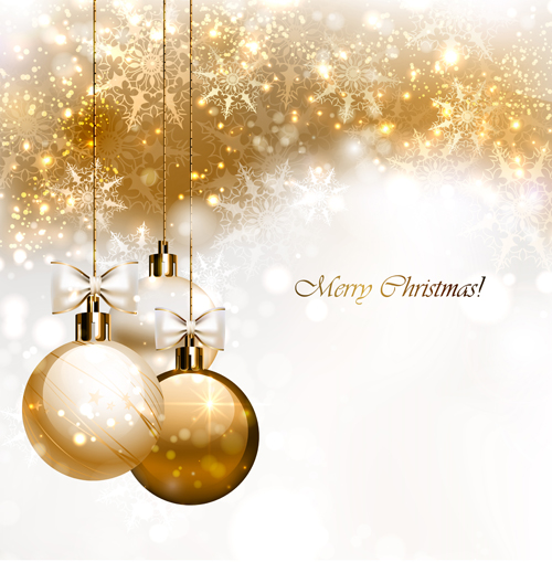 2015 Christmas golden baubles and background material