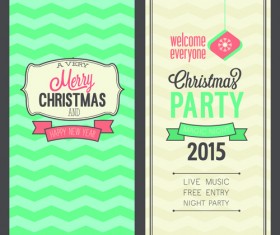 2015 Christmas invitation cards vintage style vector set 02