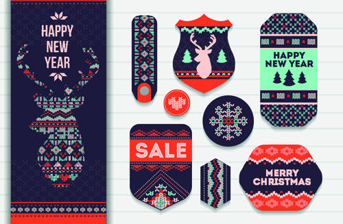 2015 Christmas sale tags with cards vector material 01