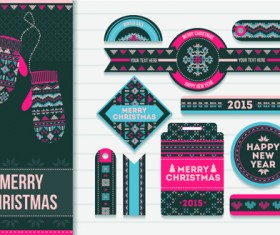 2015 Christmas sale tags with cards vector material 02