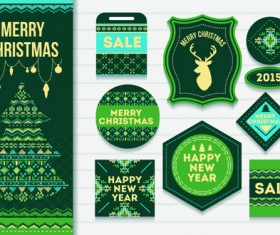 2015 Christmas sale tags with cards vector material 03