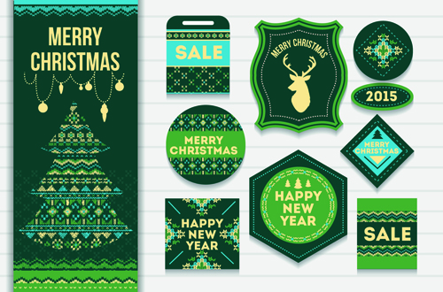 2015 Christmas sale tags with cards vector material 03