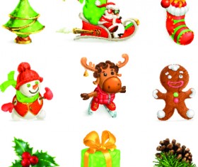 2015 Merry Christmas baubles set vectors