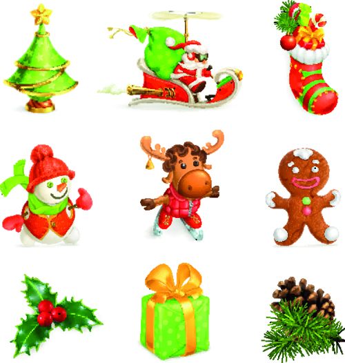 2015 Merry Christmas baubles set vectors