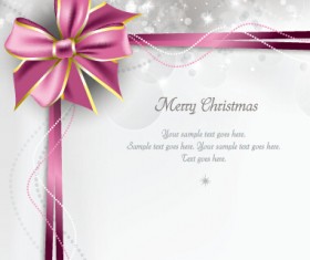 2015 Merry Christmas bow greeting cards vector 01