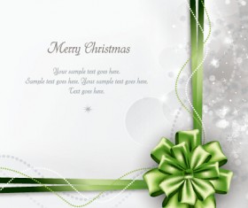 2015 Merry Christmas bow greeting cards vector 02
