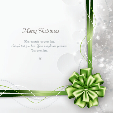 2015 Merry Christmas bow greeting cards vector 02