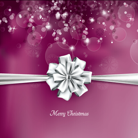 2015 Merry Christmas bow greeting cards vector 03