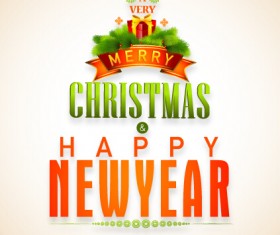 2015 New year and merry christmas label design vector 02