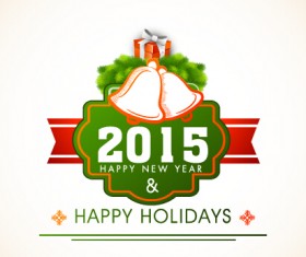 2015 New year and merry christmas label design vector 04
