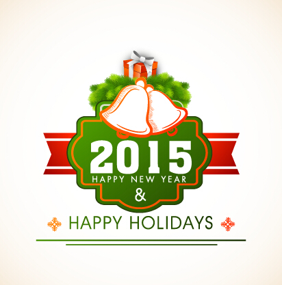 2015 New year and merry christmas label design vector 04