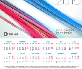 2015 calendar with colored lines vector