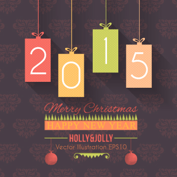 2015 christmas and new year hanging ornament background 01