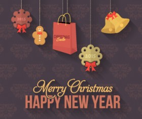 2015 christmas and new year hanging ornament background 04