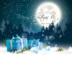 2015 christmas and new year night background vector 02