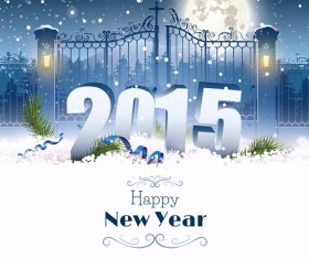 2015 christmas and new year night background vector 03