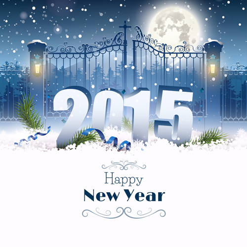 2015 christmas and new year night background vector 03