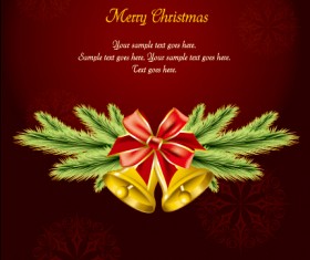 2015 christmas bow and bell vector cards 03