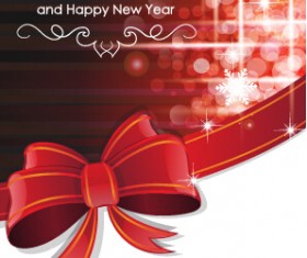 2015 christmas cards red bow vector set 03