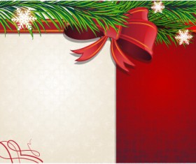2015 christmas cards red bow vector set 04