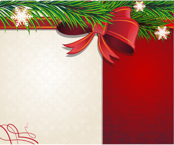 2015 christmas cards red bow vector set 04