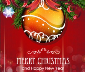 2015 christmas cards red bow vector set 05