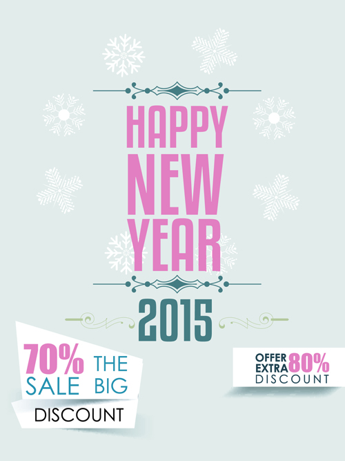 2015 christmas discount big sale poster vectors 06