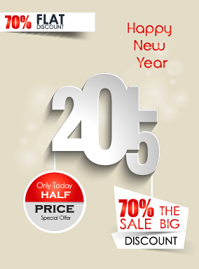 2015 christmas discount big sale poster vectors 17