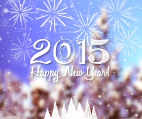 2015 christmas with winter blurred background vector 01