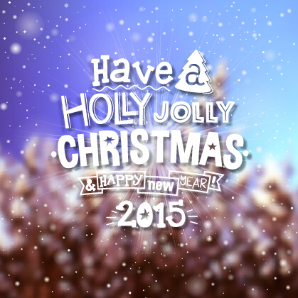 2015 christmas with winter blurred background vector 02