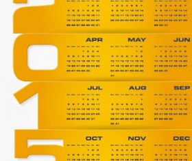 2015 company calendar black with yellow style vector 02