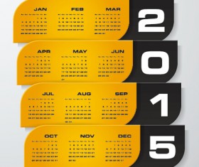2015 company calendar black with yellow style vector 03