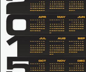 2015 company calendar black with yellow style vector 04