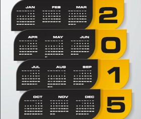 2015 company calendar black with yellow style vector 06
