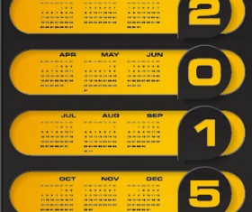2015 company calendar black with yellow style vector 09