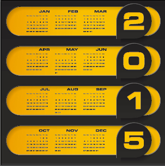 2015 company calendar black with yellow style vector 09