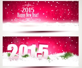 2015 happy new year winter banners vector 01
