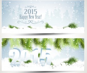 2015 happy new year winter banners vector 02