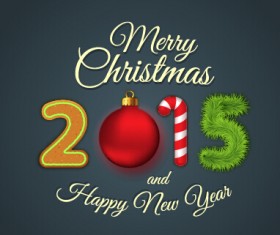 2015 new year and christmas cute vector