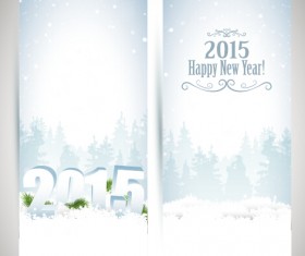 2015 new year banner with white snow vector