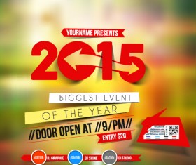 2015 new year blurs backgrounds vector set 01