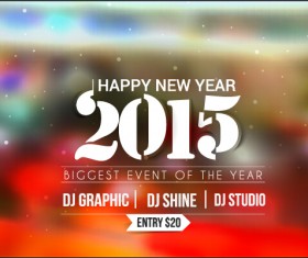 2015 new year blurs backgrounds vector set 02